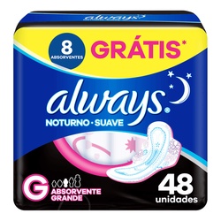 Abs Always Noturno Suave C/abas 48un