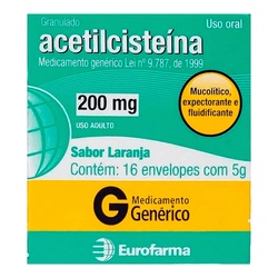 Acetilcisteina 200mg 16 Env - Euro
