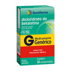 Betaistina 16mg 30cpr - Eurofarma
