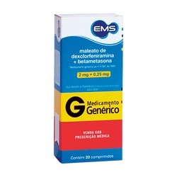 Dexclorfeniramina + Betametaso 20 Cp Ems