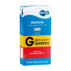 Tibolona 2,5mg 30cp - Gen Ems