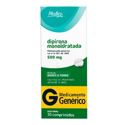 Dipirona 500mg 30cp - Gen Medley