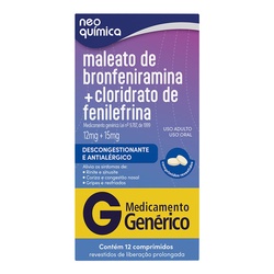 Decongex Generico Bronfer+fenile 12 Cpr