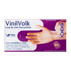 Luva Vinil Descartavel G Volk 100