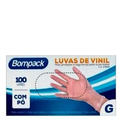 Luva Vinil Bompack C/po Tam G